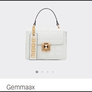 NWT mini white/gold purse